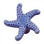 poignee bouton etoile de mer bleu meuble porcelaine classique 317m1